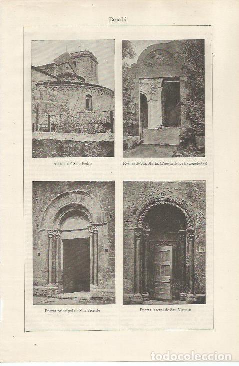 Cartoline: LAMINA ESPASA 34487: Detalles de iglesias de Besalu, Girona - Varios