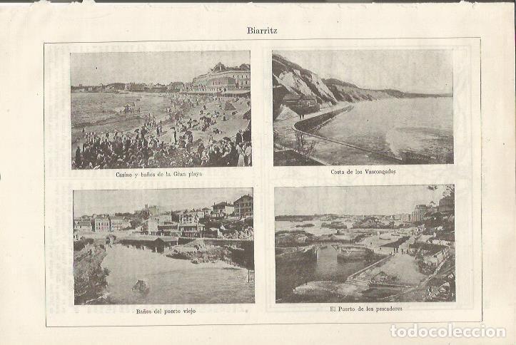 Postais: LAMINA ESPASA 34511: Casino, Costa de los Vascongados y Puerto en Biarritz. Francia - Varios