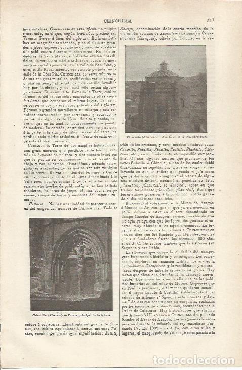 Cartoline: LAMINA ESPASA 34786: vistas varias iglesia de Chinchilla en Albacete - Varios