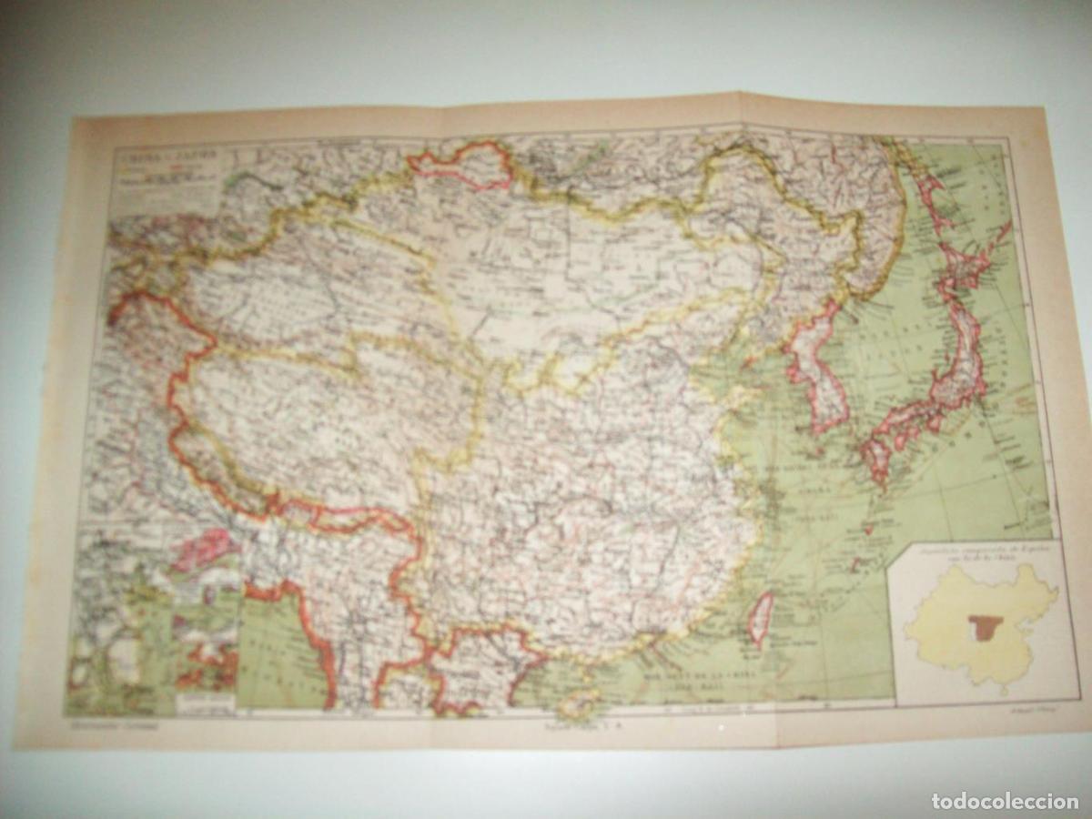 Cartoline: LAMINA ESPASA 34752: Mapa de China y Japon - Varios