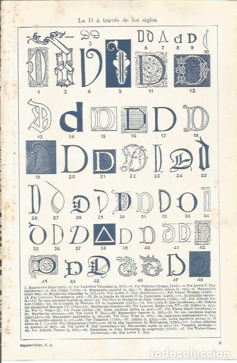 Cartoline: LAMINA ESPASA 34815: La letra D a traves de los siglos - Varios