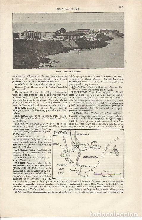 Cartoline: LAMINA ESPASA 34817: Punta de la defensa y plano de Dakar - Varios