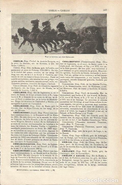 Cartes Postales: LAMINA ESPASA 34693: Viaje en invierno, por Chelmonski - Varios