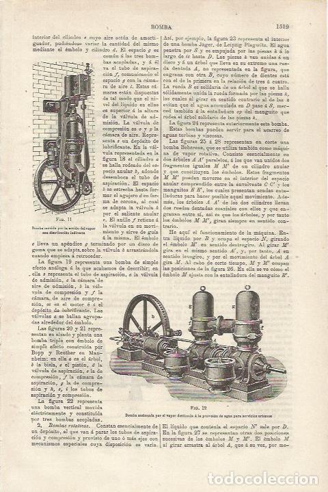 Cartoline: LAMINA ESPASA 34648: Bomba de agua por vapor - Varios