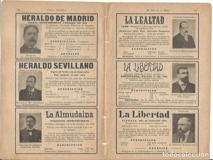 Cartoline: LAMINA 20631: Datos de Heraldo de Madrid, Heraldo Sevillano, La Almudaina, La Libertad, La Lealtad y