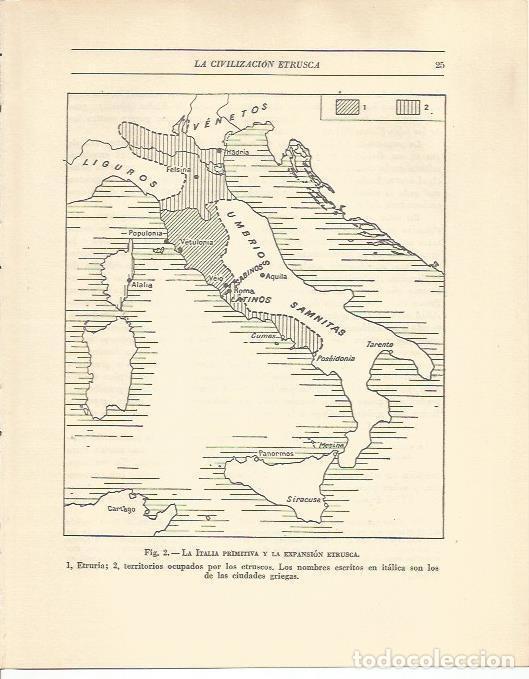 Postkarten: LAMINA 20814: Mapa de la expansion etrusca - Maurice Crouzet