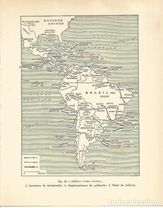 Postkarten: LAMINA 20907: Mapa de America Latina Politica - Maurice Crouzet
