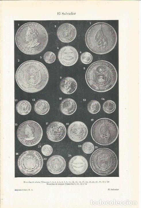 Cartes Postales: LAMINA ESPASA 35618: Monedas de El Salvador - Varios