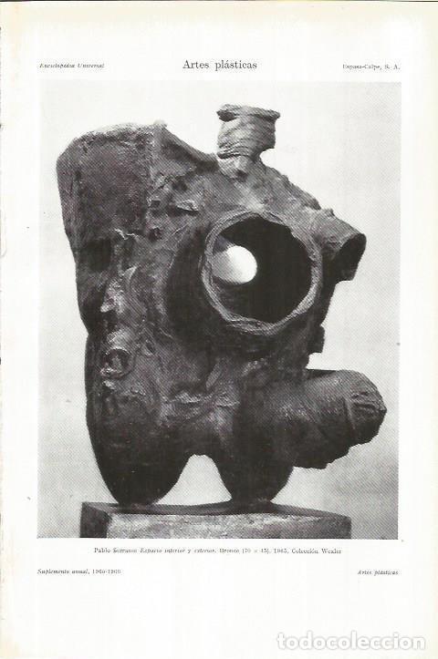 Postales: LAMINA ESPASA 35736: Espacio interior y exterior, por Pablo Serrano - Varios