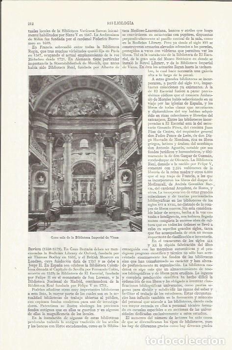 Postales: LAMINA ESPASA 35776: Sala de la Biblioteca Imperial de Viena - Varios