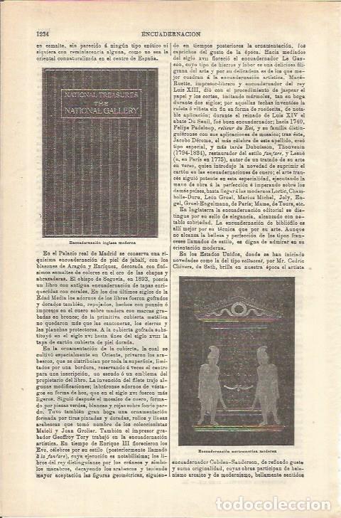 Postales: LAMINA ESPASA 35678: Encuadernacion inglesa moderna - Varios