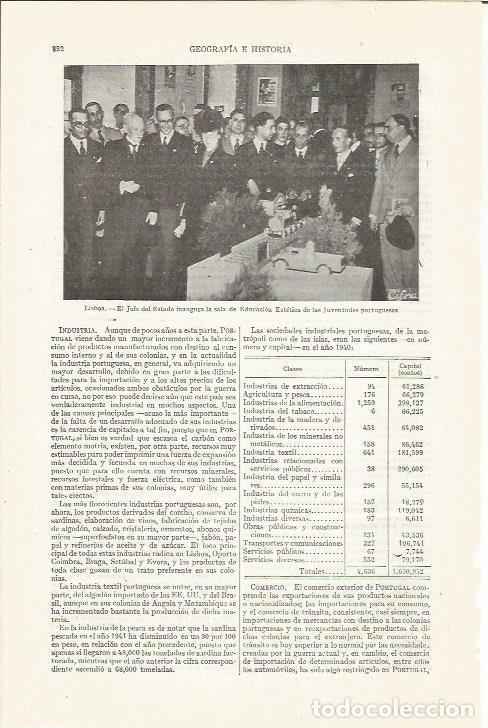 Postais: LAMINA ESPASA 35287: Inauguracion en Lisboa de la Sala de Educacion Estetica - Varios