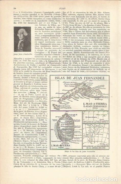 Cartes Postales: LAMINA 21159: Mapa de las islas de Juan Fernandez - VVAA