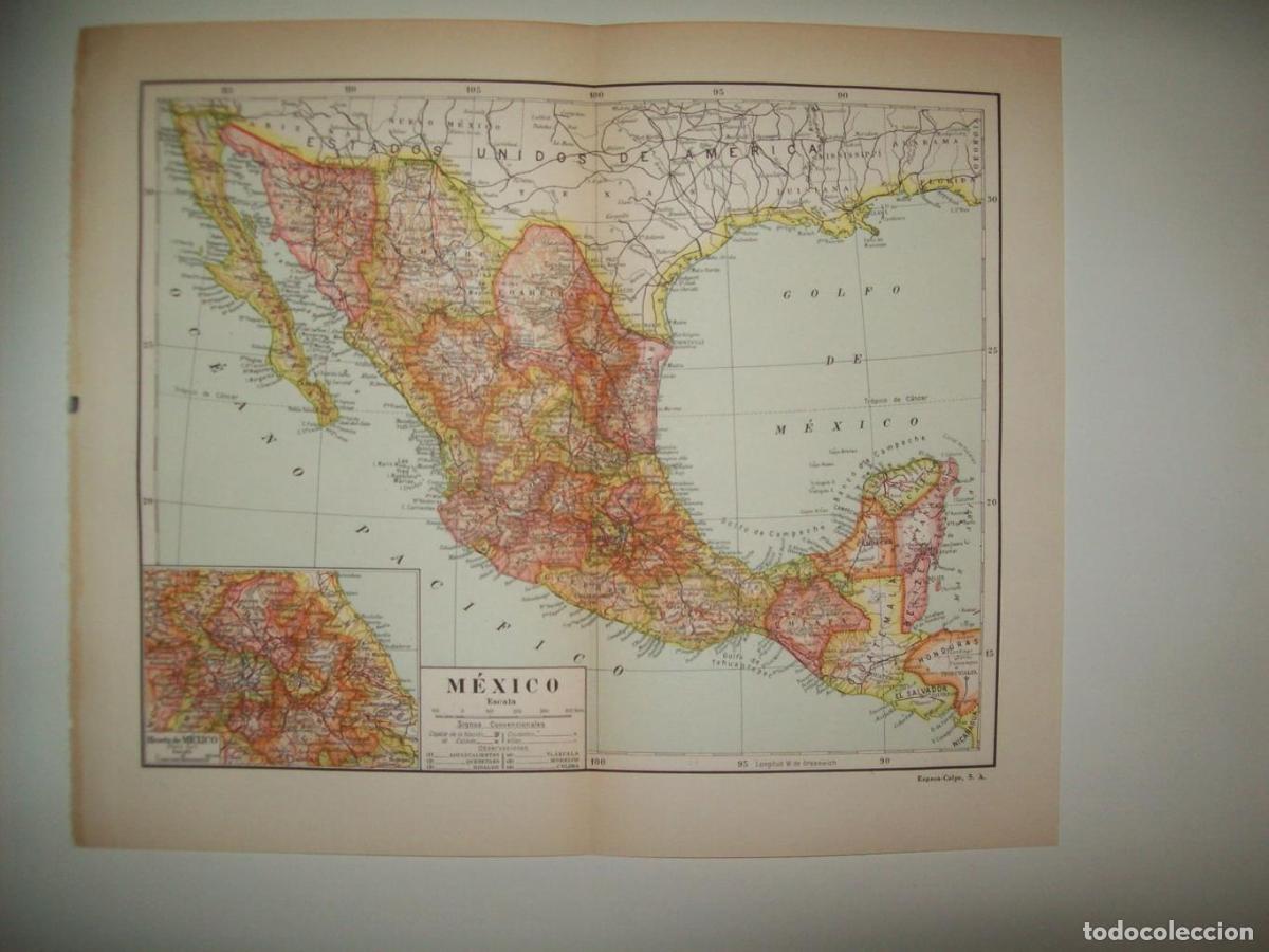 Postkarten: LAMINA 21272: Mapa de Mexico - VVAA