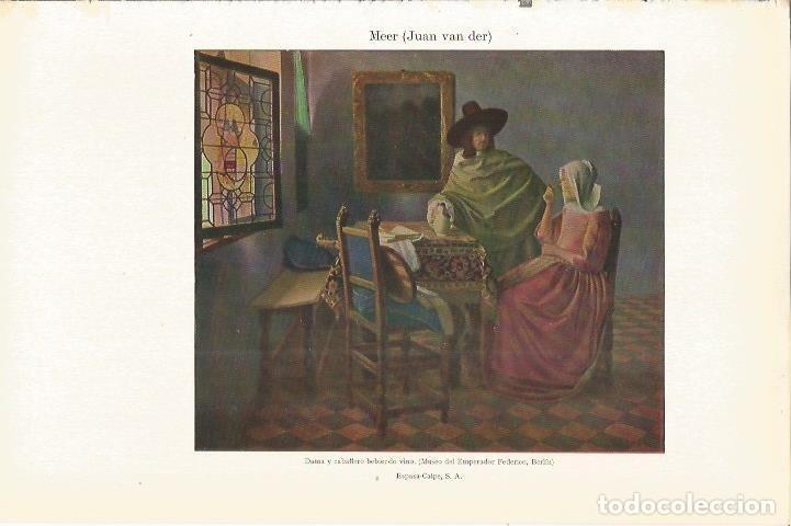 Postales: LAMINA 21262: Dama y caballero bebiendo vino, por Van der Meer - VVAA