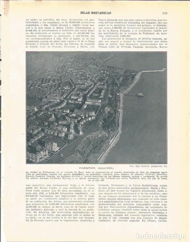 Cartoline: LAMINA 20933: Vista de Folkstone, Inglaterra - Beltran y Rozpide