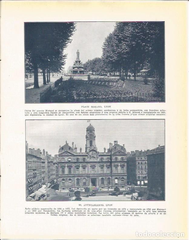 Cartes Postales: LAMINA 21094: Place Morand y Ayuntamiento de Lyon, Francia - Beltran y Rozpide