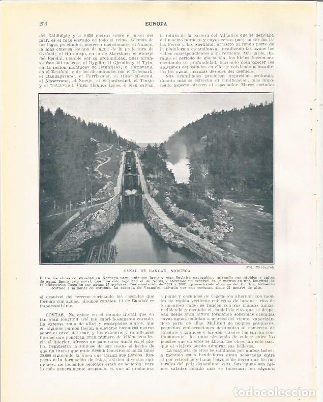 Cartes Postales: LAMINA 20954: Canal de Bandak, Noruega - Beltran y Rozpide