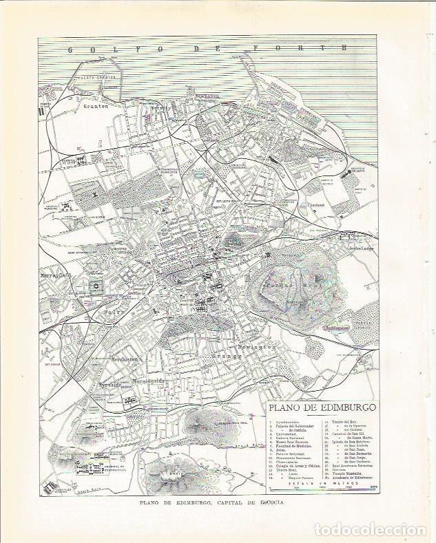 Cartes Postales: LAMINA 20934: Plano de Edimburgo - Beltran y Rozpide