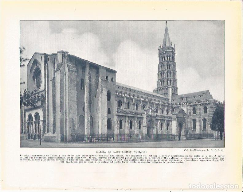 Postcards: LAMINA 21097: Iglesia de Saint Sernin en Toulouse, Francia - Beltran y Rozpide