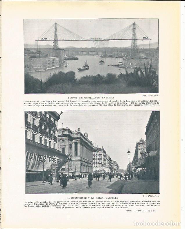 Postcards: LAMINA 21092: Puente, La Cannebiere y Bolsa de Marsella, Francia - Beltran y Rozpide