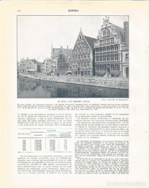 Postcards: LAMINA 21039: El Quai Aux Herbes de Gante, Belgica - Beltran y Rozpide