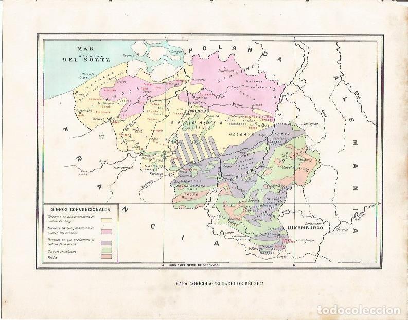 Postcards: LAMINA 21029: Mapa agropecuario de Belgica - Beltran y Rozpide
