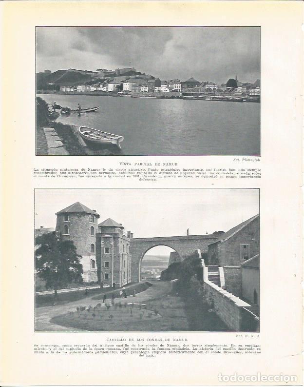 Cartoline: LAMINA 21043: Castillo de los Condes y vista de Namur, Belgica - Beltran y Rozpide