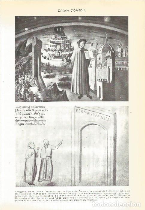 Postales: LAMINA 22404: Alegoria de la Divina Comedia de Dante - VVAA