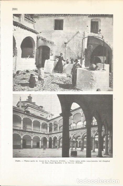 Cartoline: LAMINA 22510: Patio de Arcos de la Frontera y Patio del Hospital de Tavera en Toledo - VVAA