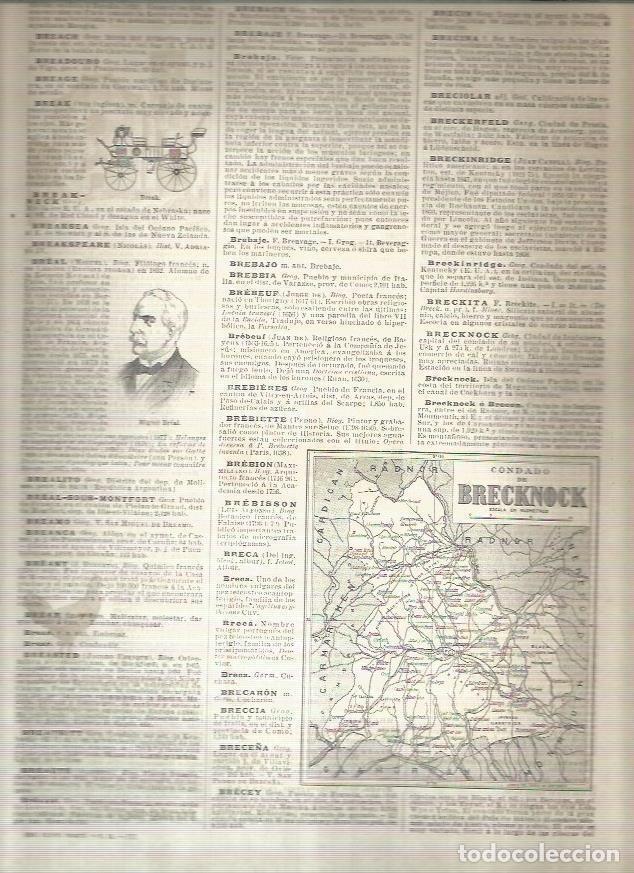 Cartoline: LAMINA 22920: Mapa del condado de Brecknock, Inglaterra - Varios