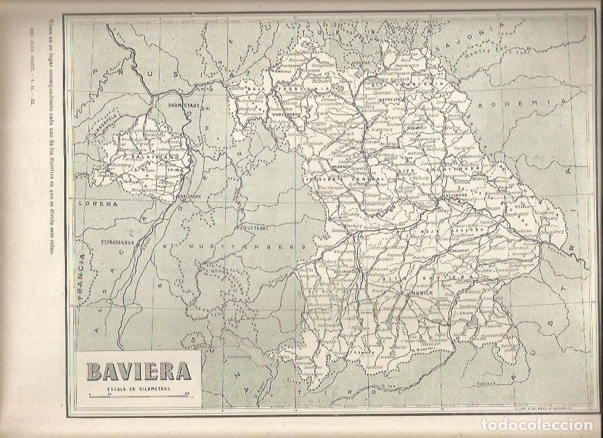 Cartoline: LAMINA 22970: Mapa de Baviera - Varios