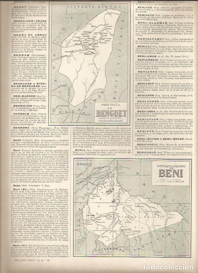 Cartoline: LAMINA 22954: Mapas dela Provincia de Benguet y del Departamento de Beni - Varios