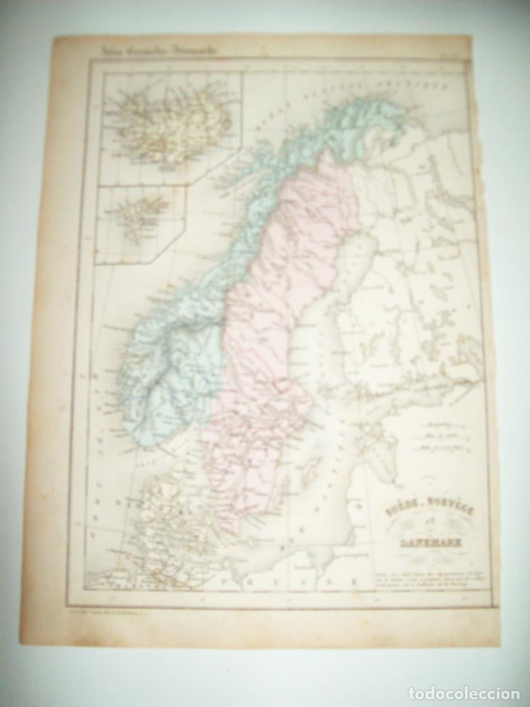 Cartoline: LAMINA 22742: Mapa de Suecia, Noruega y Dinamarca - Grosselin-Delamarche