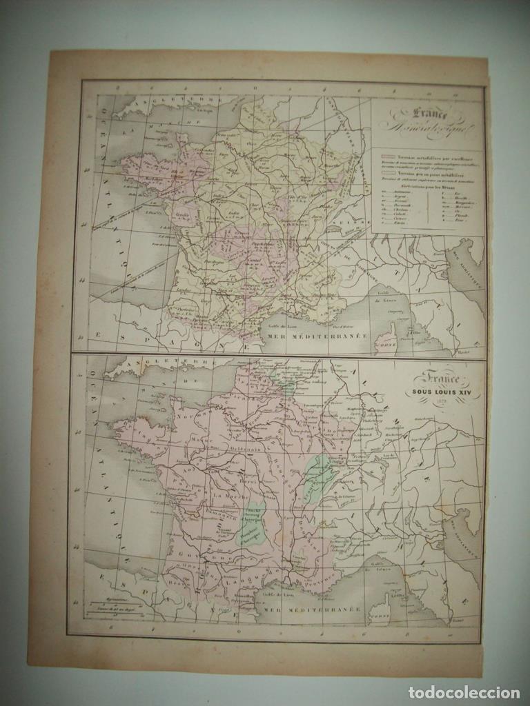 Postcards: LAMINA 22740: Mapa de Francia bajo LuisXIV - Grosselin-Delamarche