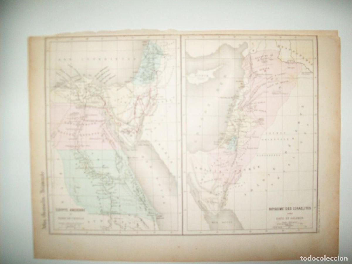 Postales: LAMINA 22737: Mapa del Antiguo Egipto e Israel - Grosselin-Delamarche