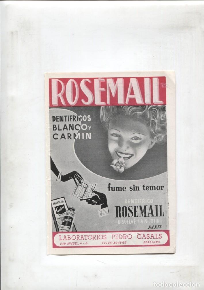 Postais: Publicidad epoca: Laboratorios Pedro Casals y su dentifrico Rosemail -