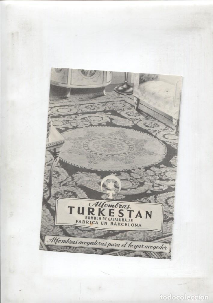 Postkarten: Publicidad epoca: Alfombras Turkestan sita Rambla Catalu&ntilde;a de Barcelona -