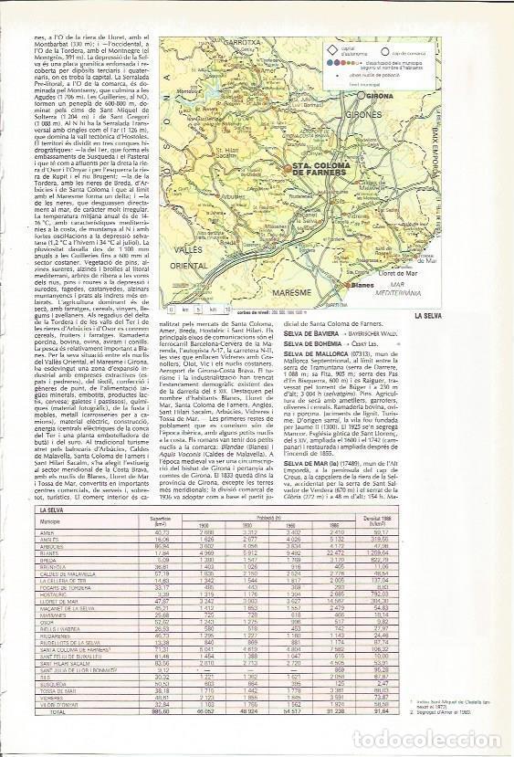 Postales: LAMINA 24391: Mapa de la comarca de La Selva, Catalunya - VVAA