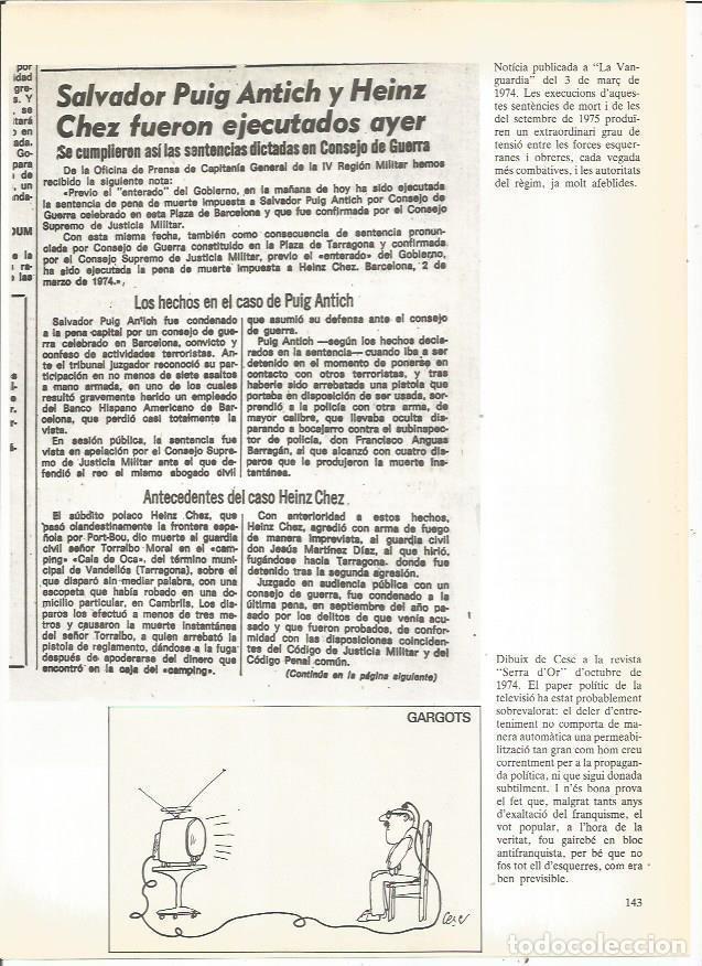 Cartoline: LAMINA 23946: Noticia en La Vanguardia de la ejecucion de Salvador Antich. 1975 - Edmon Valles