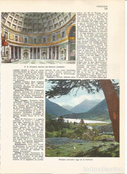 Cartoline: LAMINA 24786: Lago de la Lebreta en los Pirineos y grabado del interior del Panteon de Roma - VVAA