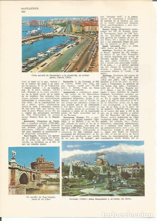 Postkarten: LAMINA 24815: Vista de Santander y plaza Baquedano de Santiago de Chile - VVAA