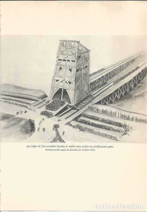 Cartes Postales: LAMINA 24694: Reconstruccion de las bastidas de madera por las tropas de Cesar - Martin de Piquer