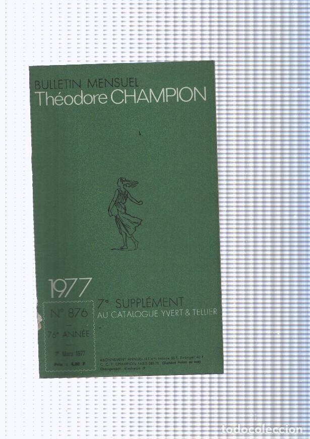 Postcards: Bulletin Mensuel Theodore Champion numero 876 de 1977 - NULL