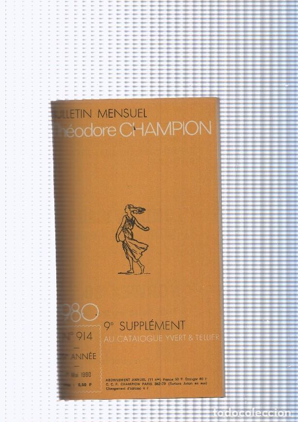 Postcards: Bulletin Mensuel Theodore Champion numero 914 de 1980 - NULL