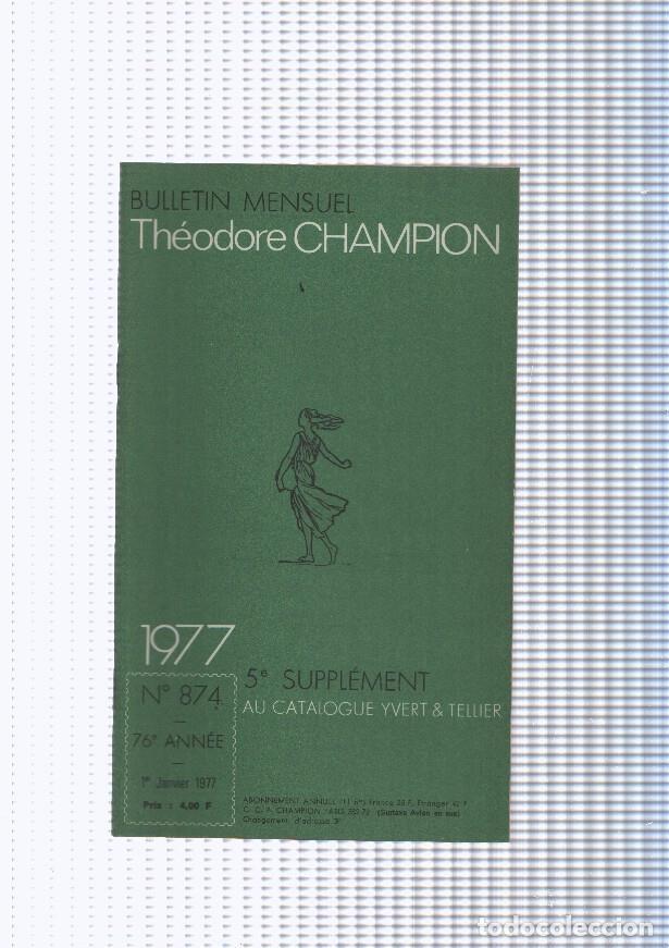 Postais: Bulletin Mensuel Theodore Champion numero 874 de 1977 - NULL