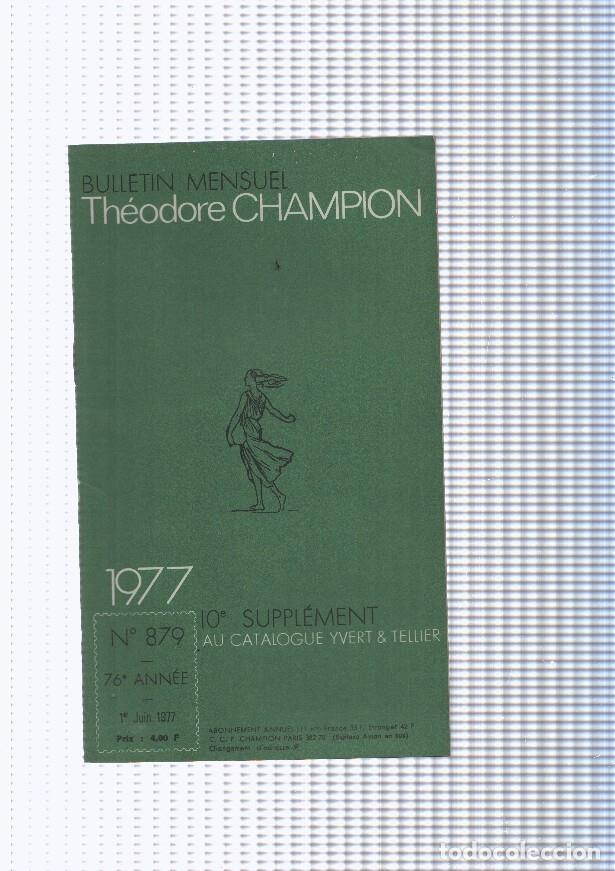 Postais: Bulletin Mensuel Theodore Champion numero 879 de 1977 - NULL