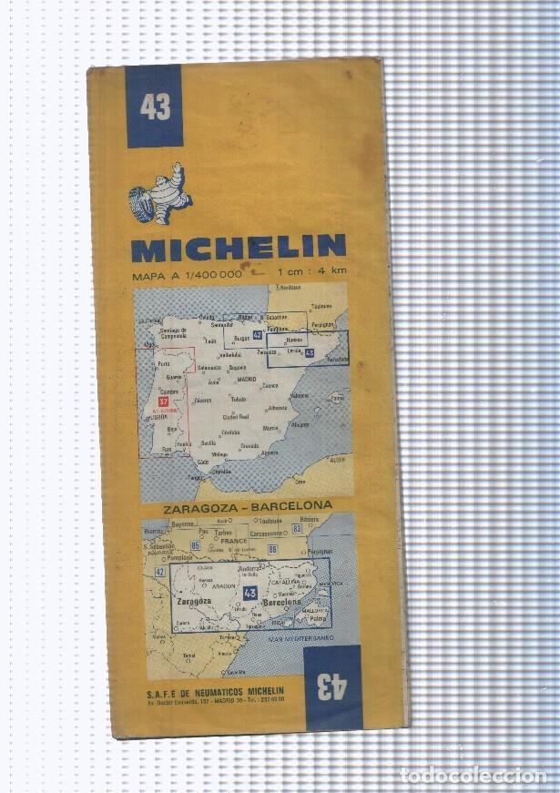 Postais: Mapa desplegable Michelin numero 43: Zaragoza-Barcelona - NULL