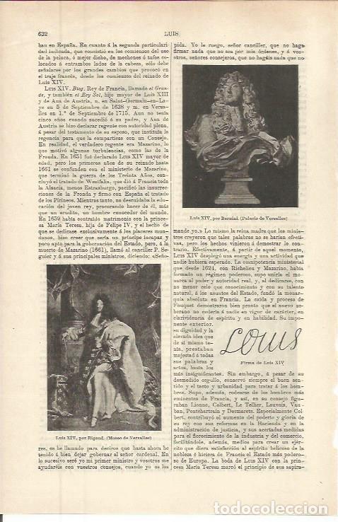Postkarten: LAMINA ESPASA 36273: Busto y firma de Luis XIV de Francia - Varios