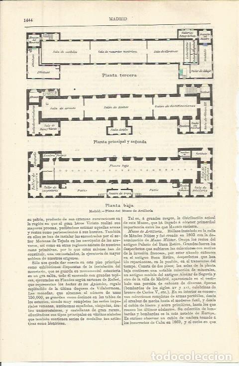 Postales: LAMINA ESPASA 36462: Planta del Museo de Artilleria en Madrid - Varios